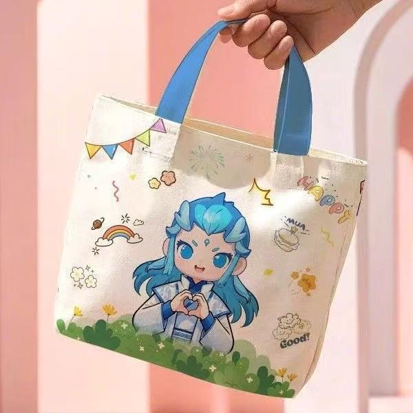 New Canvas Tote Bag for Kindergarten Girls - Portable, Handheld Lunch or Gift Bag