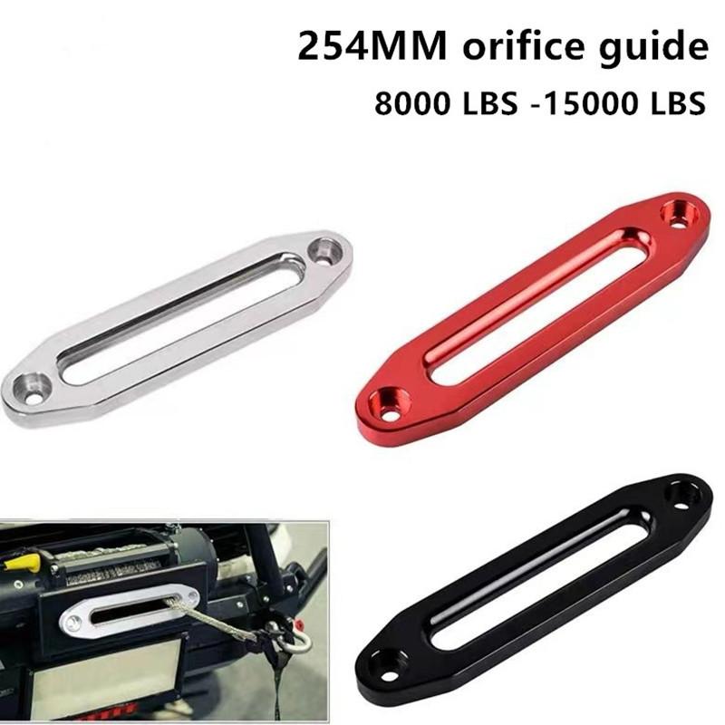 10 Inch 254MM Black Chrome Billet Aluminum Hawse Fairlead 8000-15000 LBs Synthetic Mount Winch Rope for SUV ATV UTV