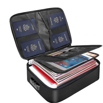 JM Fireproof Document Bag with Lock - 3-Layer File Storage Case with Water-Resistant Zipper for Secure Document Protection