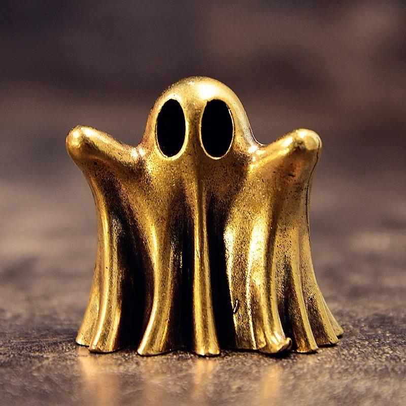 Punk Brass Halloween Ghost Small Statue Vintage Miniatures Figurines Desktop Decorations Crafts Home Decors Ornaments Sculptures
