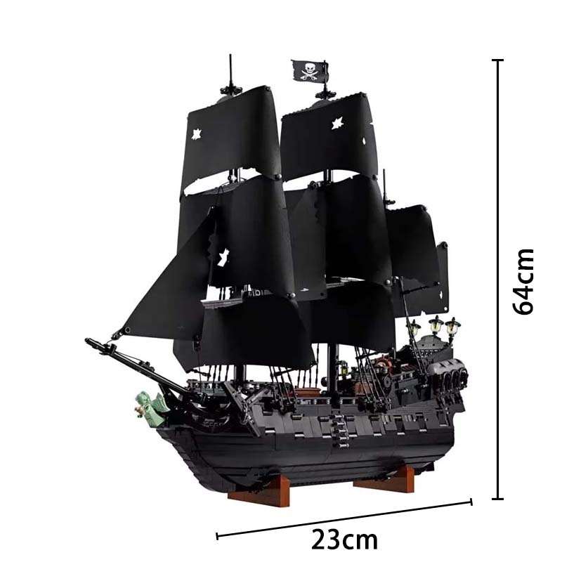 Black Pirate Ship Building Blocks 2862Pcs Sailboat Model Assembly Bricks Kit Educational Toys For Kids Boys Gift