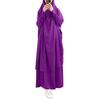 Large Hem Solid Color Robe Dress Hood Set Muslim National Costume