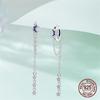 925 Silver Sterling Silver Bee Butterfly Flower Drop Hoop Earrings for Women Girl Ear Studs Fine Jewelry Fashion Anniversary