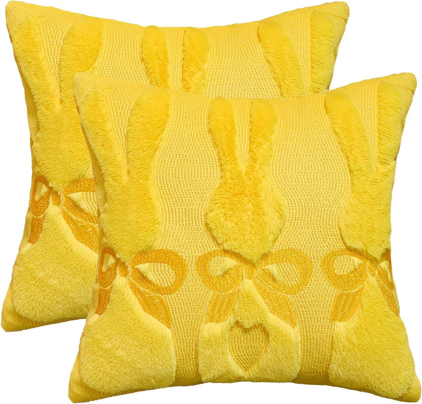 

45cm Easter Pillowcase, Cute And Soft Plush Bunny Pillow, Spring Home DeCor, Suitable For Sofa, Living Room, And Bedroom. One Size жовтий