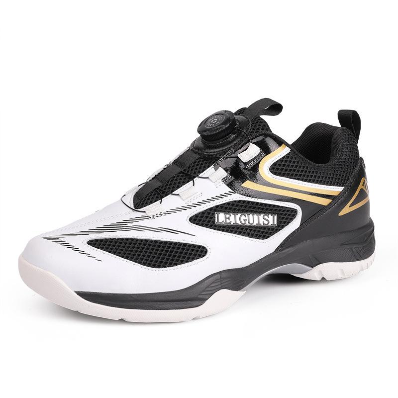Plus Size 46 Breathable Rotating Buckle Badminton & Tennis Sneakers (No Laces)
