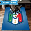 Custom Name Italian Football Crest Rug Game Carpet, Floor Mat for Bedroom Living Room Entryway Rug, Home Decor Idea Gift for Christmas birthday