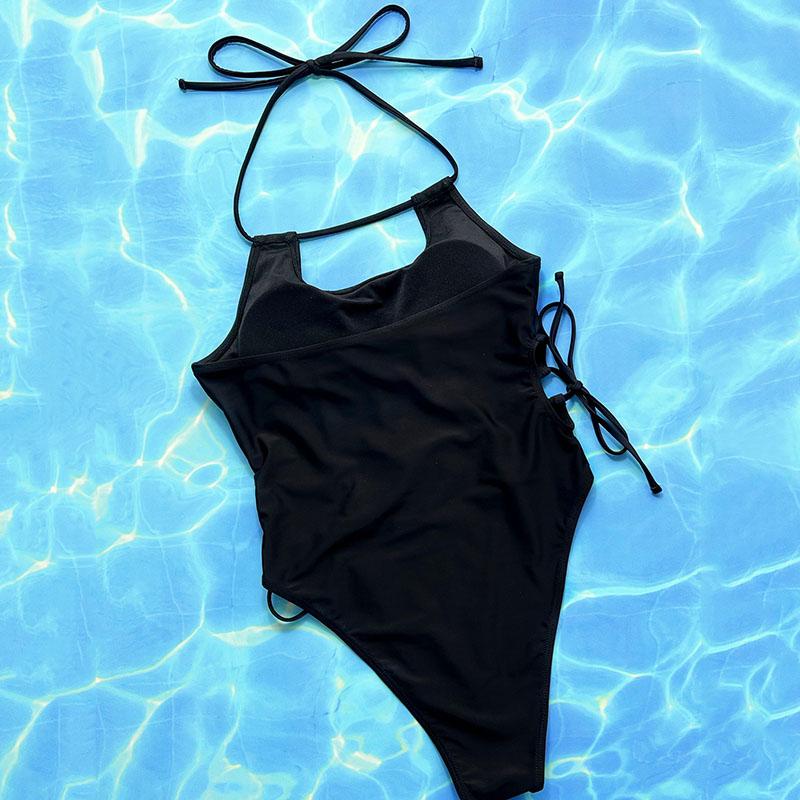 Fashion Women Sexy Swimsuit Backless Black Hollow Out Bathing Suit Swimwear Bikini