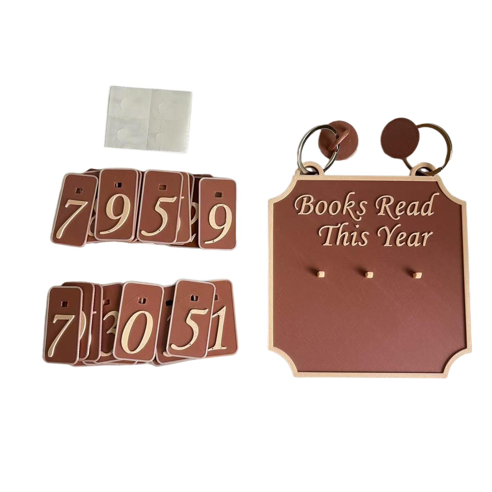 

Знак «Книги, прочитанные за год» Трекер списка чтения Стильный дисплей Счетчик книг, прочитанных за год С цифровой карточкой коричневый