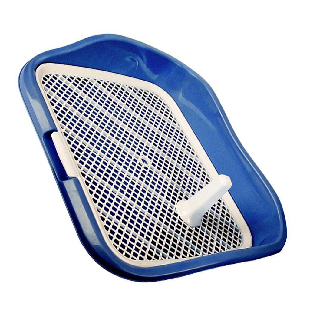 Dog Potty Tray with Raised Fences Removable Mesh Grid Pad and Post Prevent Splashing Large Space Dog Training Toilet