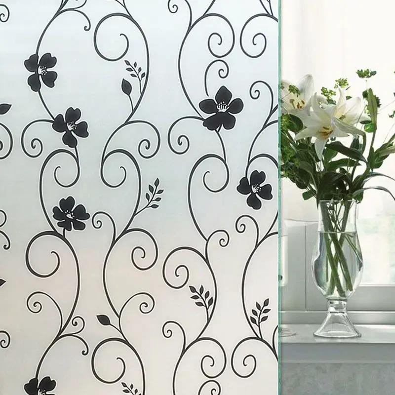 Frosted Window Film Privacy Stickers Opaque Vinyl for Kitchen Bathroom Office Living Room Matte White Glass Stained Decals