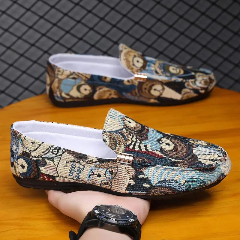 Fashion Male Shoe Canvas Office Breathable Round Toe Sneakers Walking Non-leather Adults High Quality Fashion Elegant Men's Casual Shoes