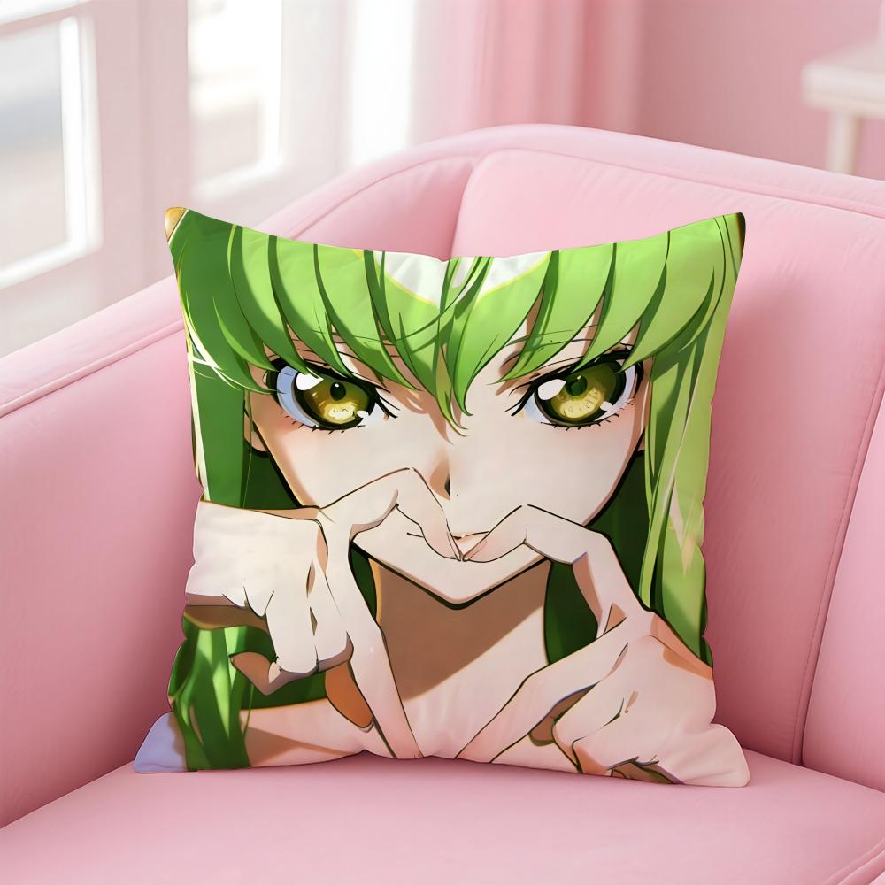 C-Code Geass H-Hangyaku No Lelouch Oudous Cushion Cover Pillowcase Short Plush Invisible Zipper Room Sofa Cushion Cover