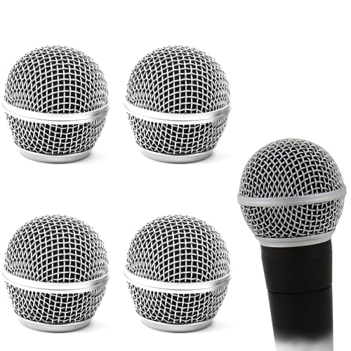 Cionyce SM58 Replacement Microphone Heads, Standard Size Grille Microphone with Foam, Pack of 4