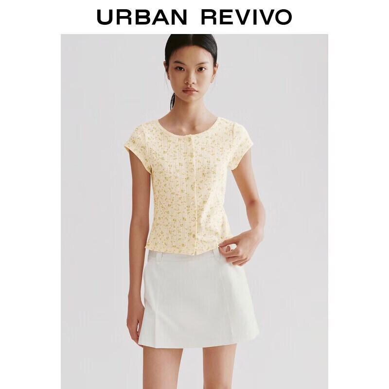 UR 2026 Women s Casual Pastel Floral Short T-shirt M