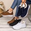 Women's Winter Warm Sneakers Non-Slip Casual Knitted Walking Shoes With Faux Fur Lined Comfortable Lightweight Running Outdoor Sports Shoes for Women