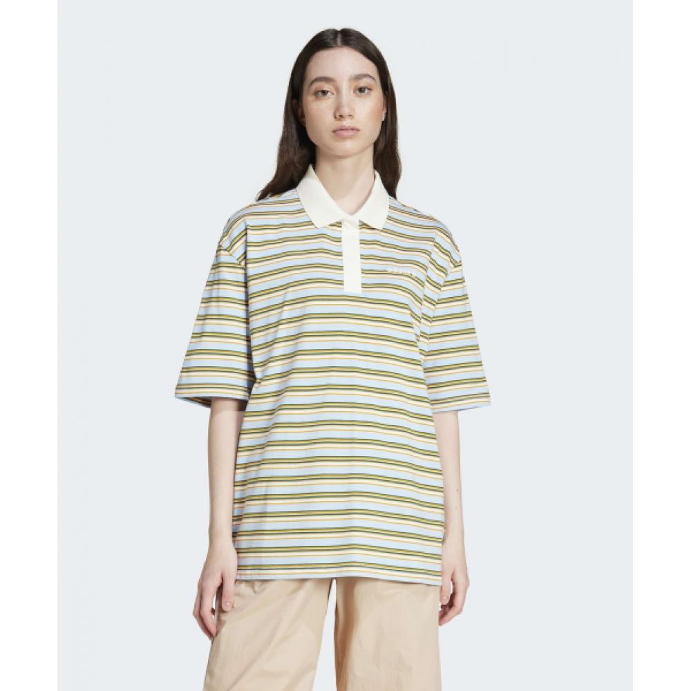 

Рубашка поло в полоску оверсайз ADIDAS 80s Небесно-голубая JC6163