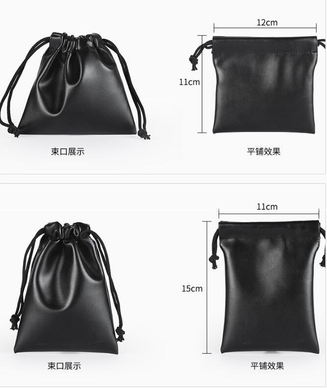 6Pcs/Set Leather Drawstring Pouch Jewelry Bag Party Gift Pouch Bag Earphone Phone Storage Bags Kit