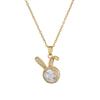 1 Pcs Women Cool Style Cute Bunny Copper and Zirconia Pendant Necklace