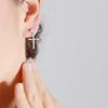 Women's Luxury Geometric Elegance Cross Earrings Wedding Engagement Party Jewelry Accessories