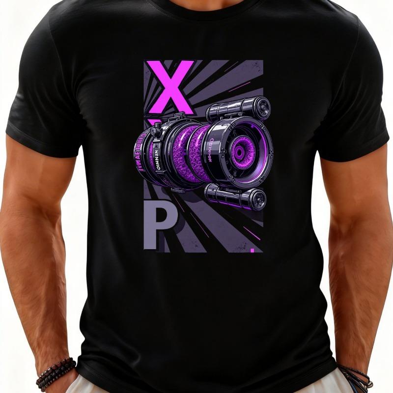 

European sizes Graphic Design Men S T-Shirt Summer Casual Wear for Tech Enthusiasts And Photography Lovers S чёрный