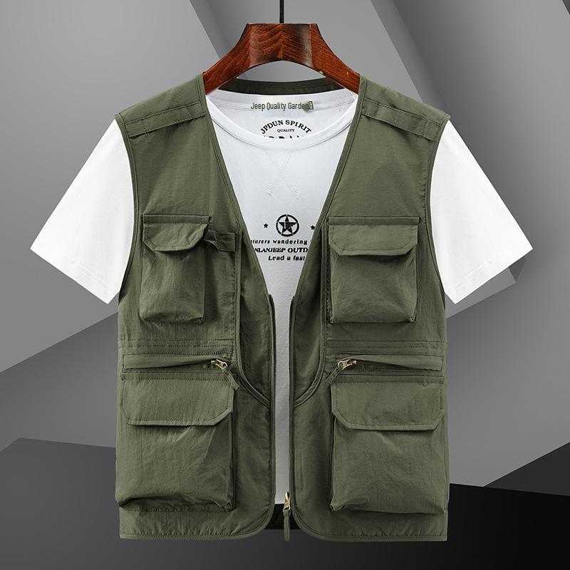 Quick-Dry Multi-Pocket Outdoor Vest for Photography, Fishing, and Mountaineering