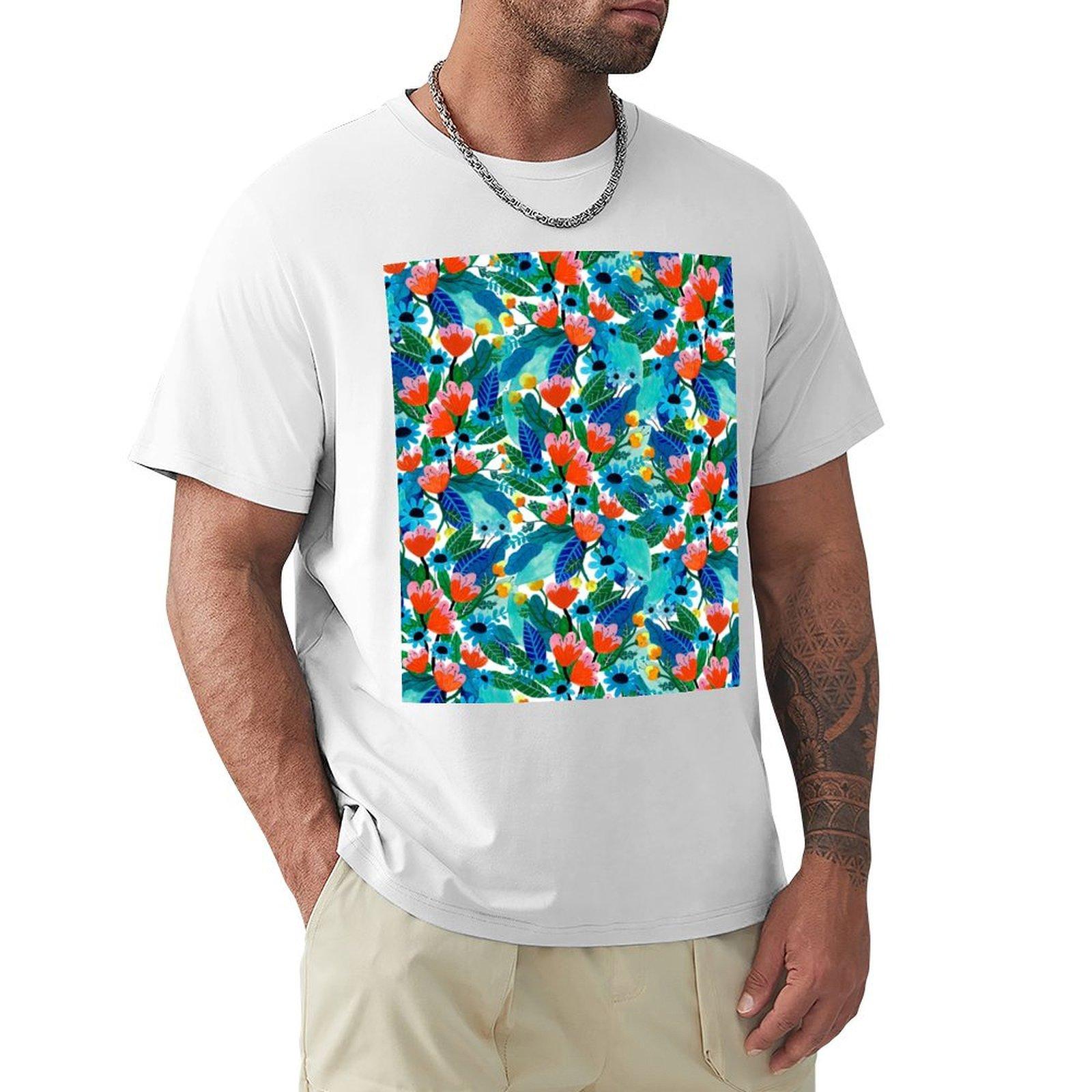 Tropic Jungle TShirt kawaii clothes cheap stuff graphic t shirt vintage blue lock mens t shirts S