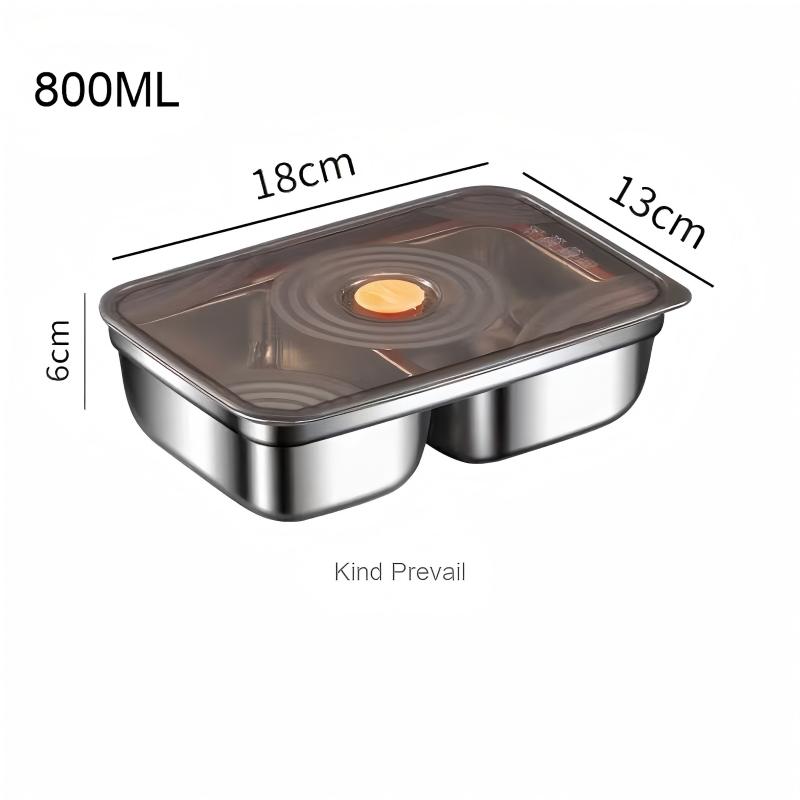 Portable Multi-functional 304 Stainless Steel PP Lining Dishwasher Safe Luxury Kitchen Food Preservation Box Microwave Safe 800ml серый