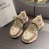Women Sneakers Mesh Breathable Casual Luxury Rhinestone Lace Up Platform Vulcanized Shoes Zapatos Mujer