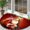 1Pcs Santa Claus Pattern Semi Circle Welcome Doormat Non Slip for Outdoor Patio Porch Kitchen Bathroom Entryway Floor Mat