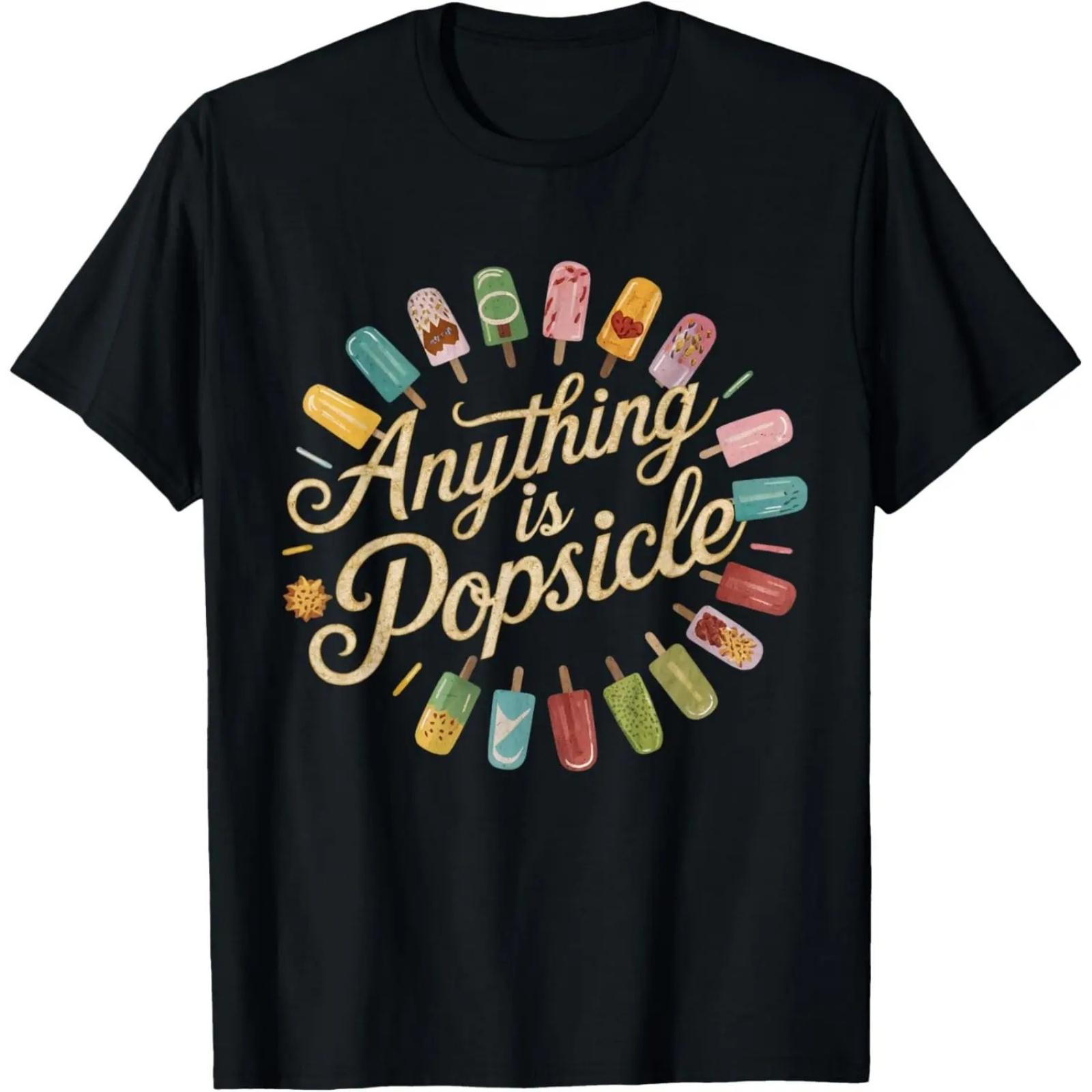 Anything Is Popsicle Cool Summer Ice Cream Pattern T-Shirt S