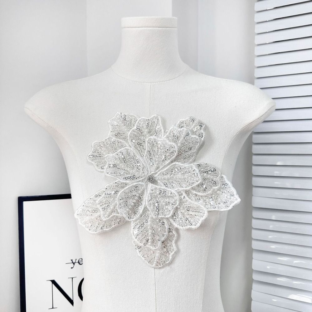 Sequin Clothing Patches Clothing Brooch Clothing Applique Flower Multi-layer Appliques  Women
