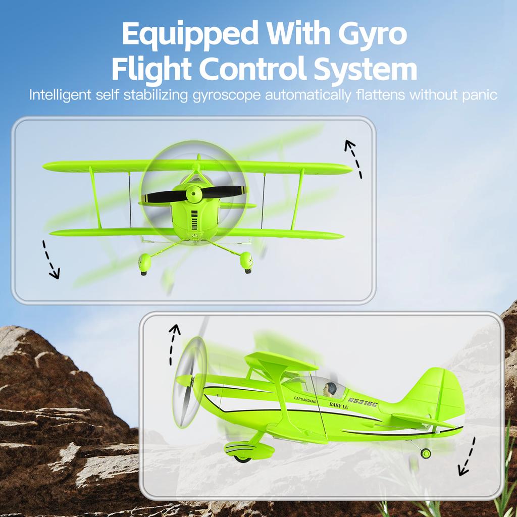 2026 WLtoys RC Biplane Aircraft A310 2.4G Brushless Remote Control Glider 3D6G Fixed-Wing Aircraft Model Stunt Biplane Model Toy