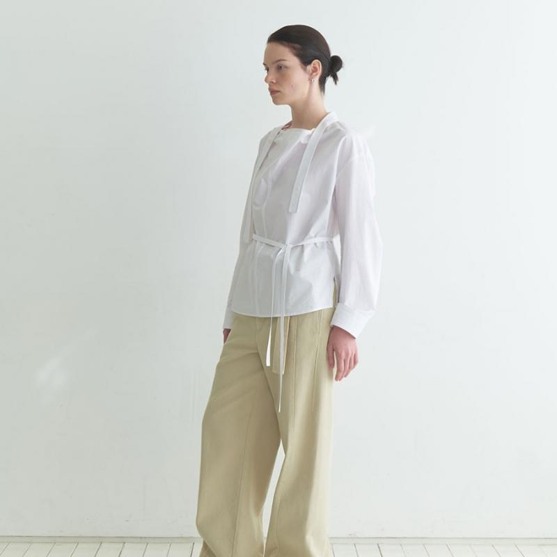 On On Tie Cowl Neck Blouse New6sb225