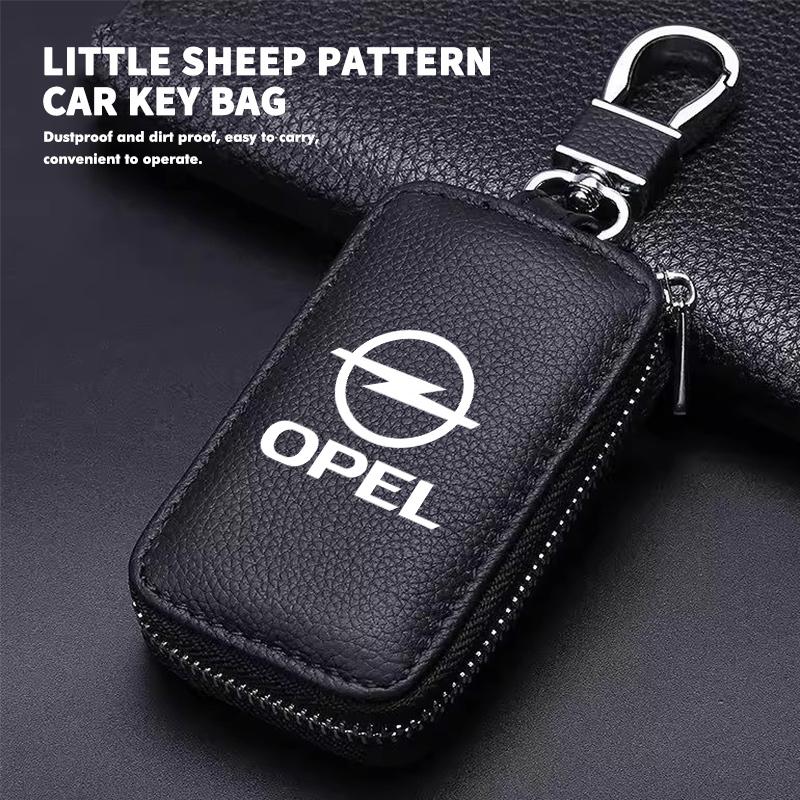 Leder Schlüsseletui Auto Styling Reißverschluss Schlüsseltasche Hüfttasche Für Opel Astra G H J K F Corsa D Zafira B Insignia Mokka Regal