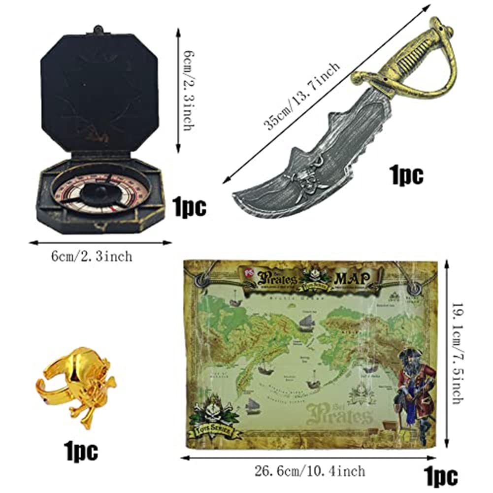 Formemory Pirate Cosplay Costume for Caribbean Pirate Halloween Costume Pirates of the Caribbean Party Halloween Costume Kids, Set, (XL)