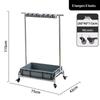 Movable Floor-Standing Stainless Steel Broom and Mop Holder