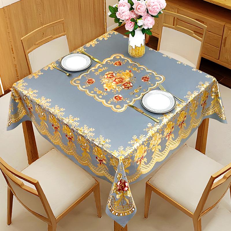 Luxury Waterproof PVC Tablecloth: Oilproof, Anti-scald, Wash-free Round Design for Hotels and Homes