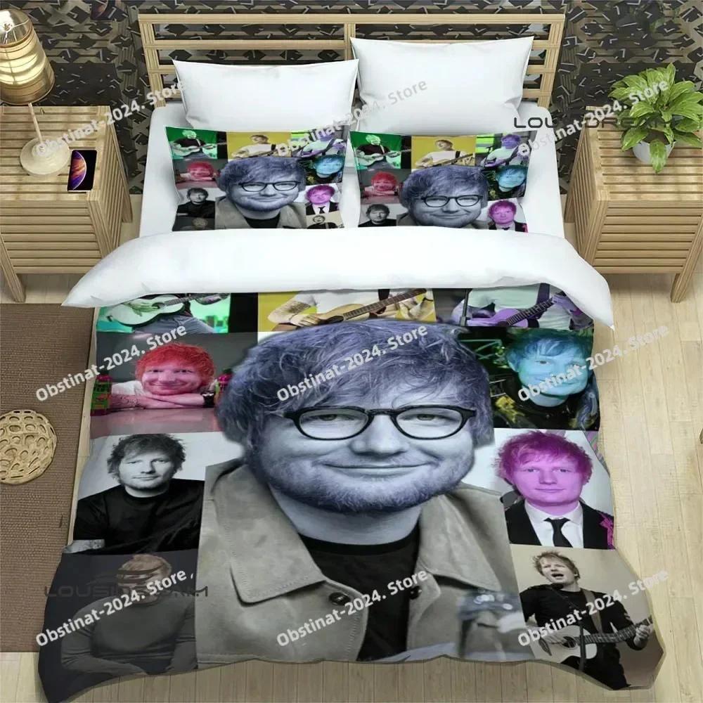 Conjuntos de Ropa de Cama Impresos del Cantante Ed Sheeran exquisito juego de suministros funda nórdica juego de edredón para cama juego de ropa de cama regalo de cumpleaños de lujo