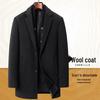 Men's Korean Style Mid-Length Wool Coat - Double-Sided, Thick, Suit Collar, Autumn/Winter Fashion.