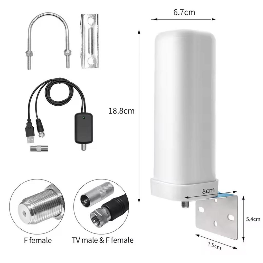 600 Miles Outdoor Digital TV Antenna Wear Resist HDTV Digital Antenna HD 4K Digital TV Antenna for HDTV with DAB/FM Radio