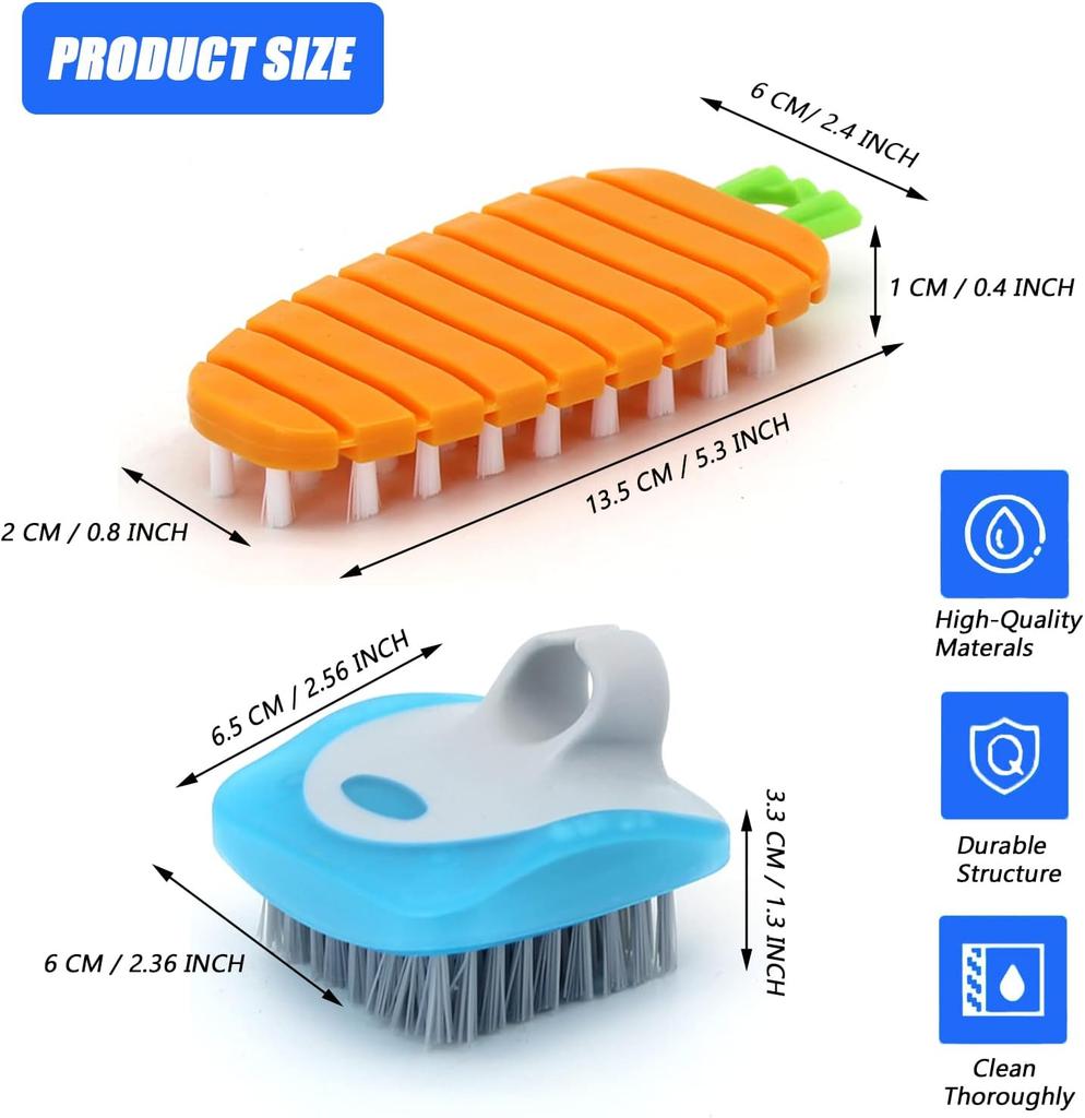 Vegetable Brush Set Potato Scrubber Food Carrot Pattern Flexible Bendable Cleaning Tool Mushroom Potato Corn Egg Kitchen Supplie