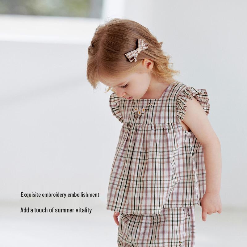 Babylove Kariertes Baumwoll-Camisole für Mädchen