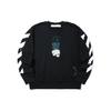 Men's C/O Virgil Abloh Slogan Arrow Printing Round Neck Black OMBA037R20E300051001