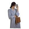 Women's spring clothing new French suit collar design can be sweet and salty medium and long skirt corduroy dress