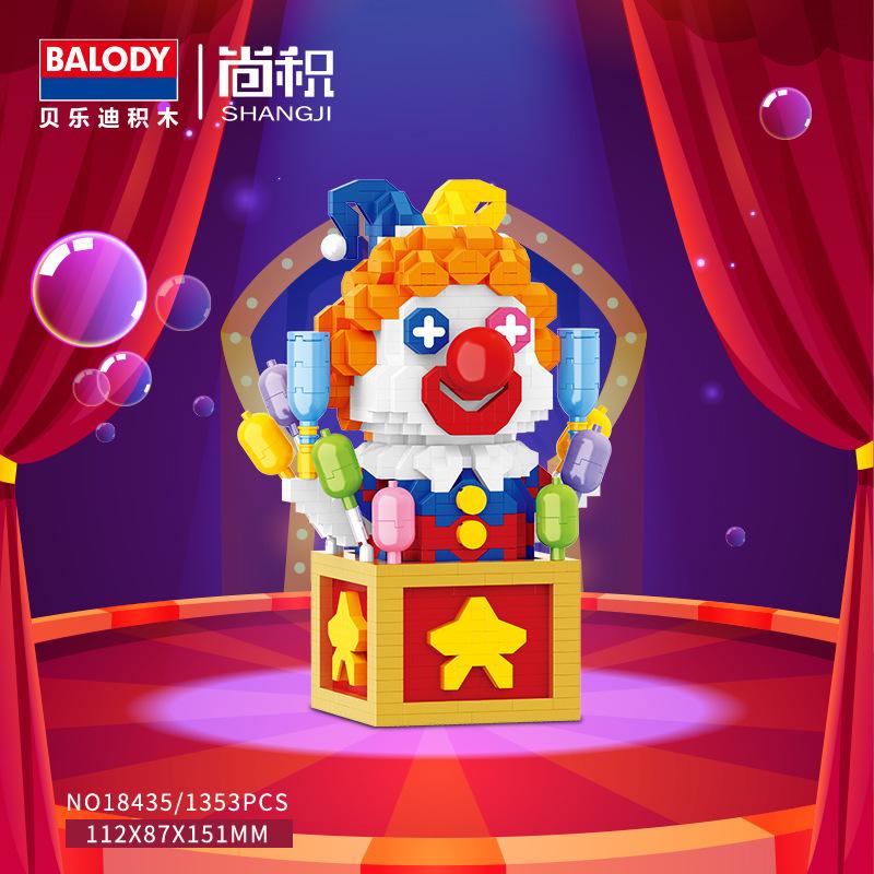 Balody Mini Blocks Cartoon Building Brick Fun Clown Festival Christmas Gifts Girl Brinquedos New Year Present Joker 18435
