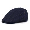 Spring and Autumn Men's Beret Fashion Casual Plaid Cap Back Adjustable Breathable Forward Cap
