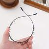 Fashion Simple Metal Wavy Spring Hair Hoop For Women Men Black Non Slip Outdoor Sports Headbands Hairband Face Washing Headdress