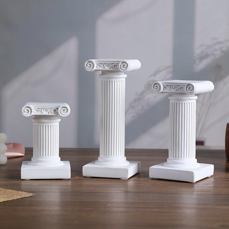 Desktop Roman Column Decor With Creative Candle Holder For Home Display Office