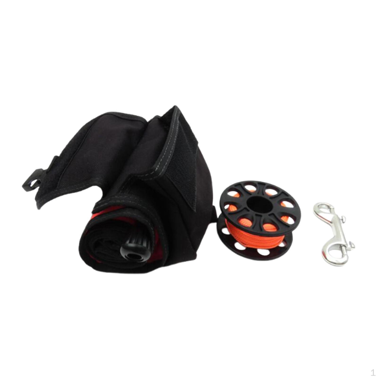 

Compact Scuba Diving Surface Marker Buoy Set with Double-ended Clip, Signal Tube And Reel. 1.2Mx15cm