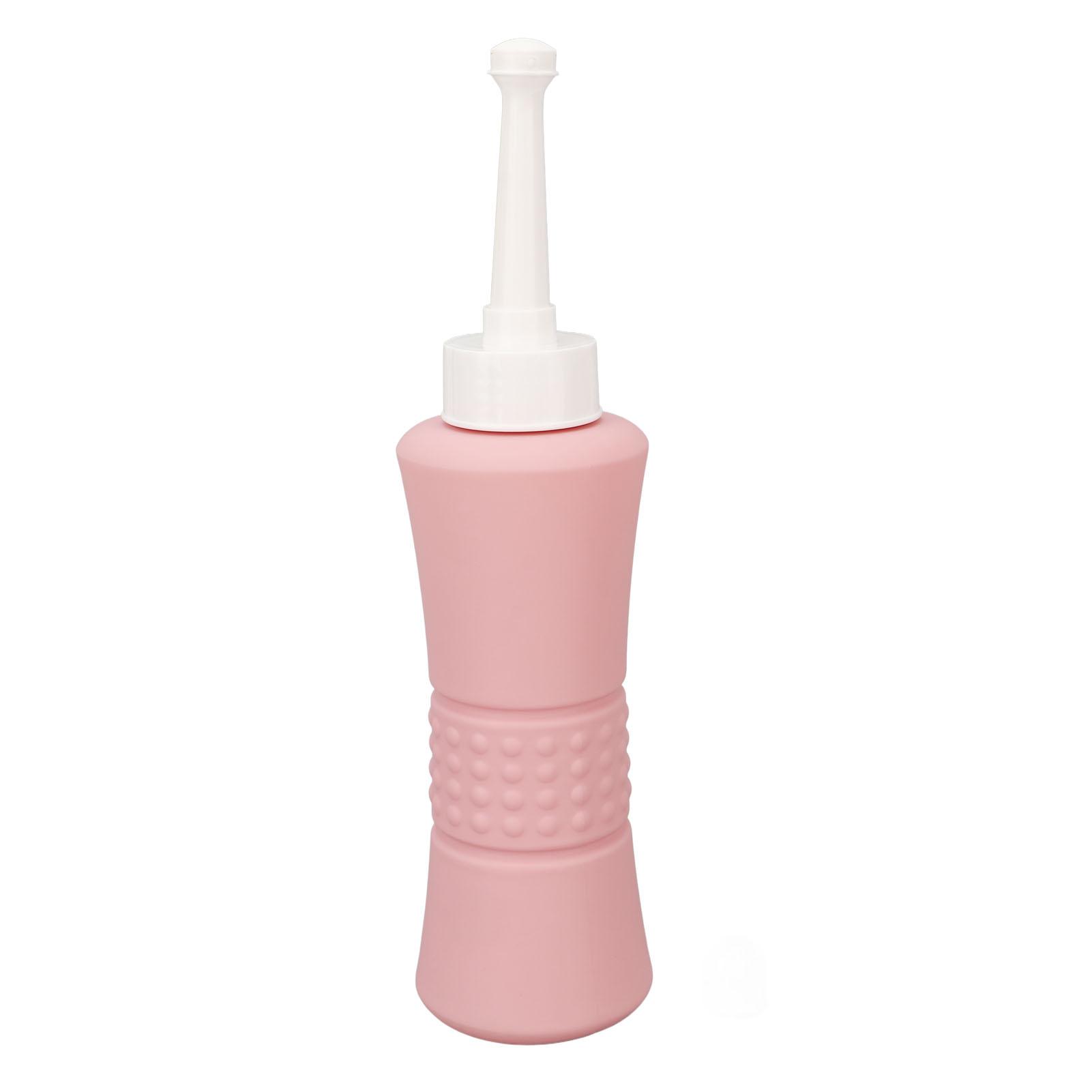 500ML Bidet Bottle Portable Handheld Multi Purpose Postpartum Care Bidet Pink with Storage Bag for Travling Straight